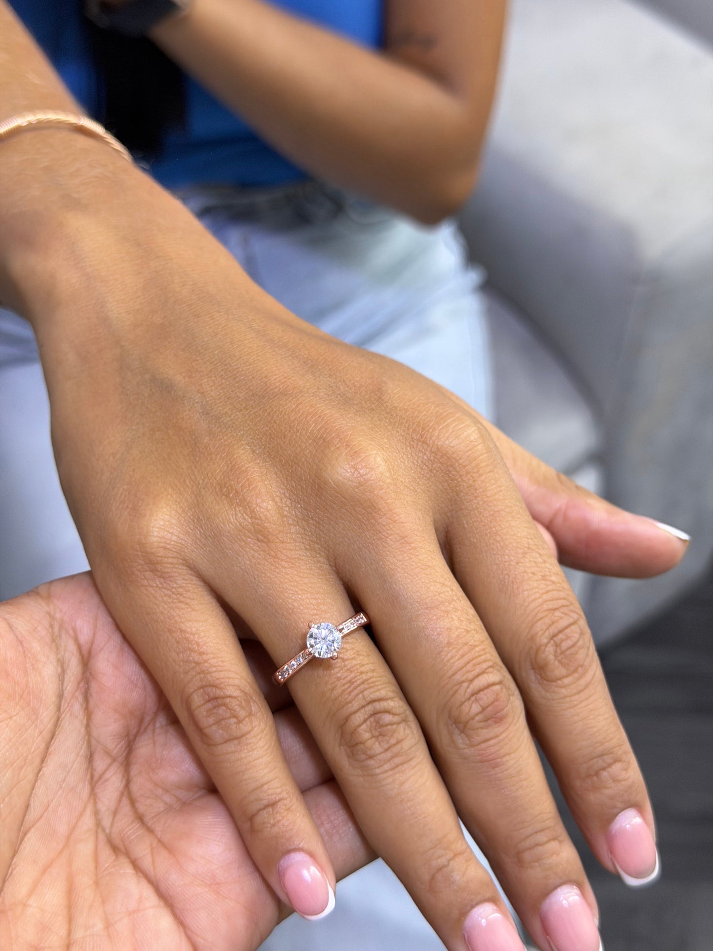 Anillo promesa con baño en oro rosa - Extravaganza accesorios
