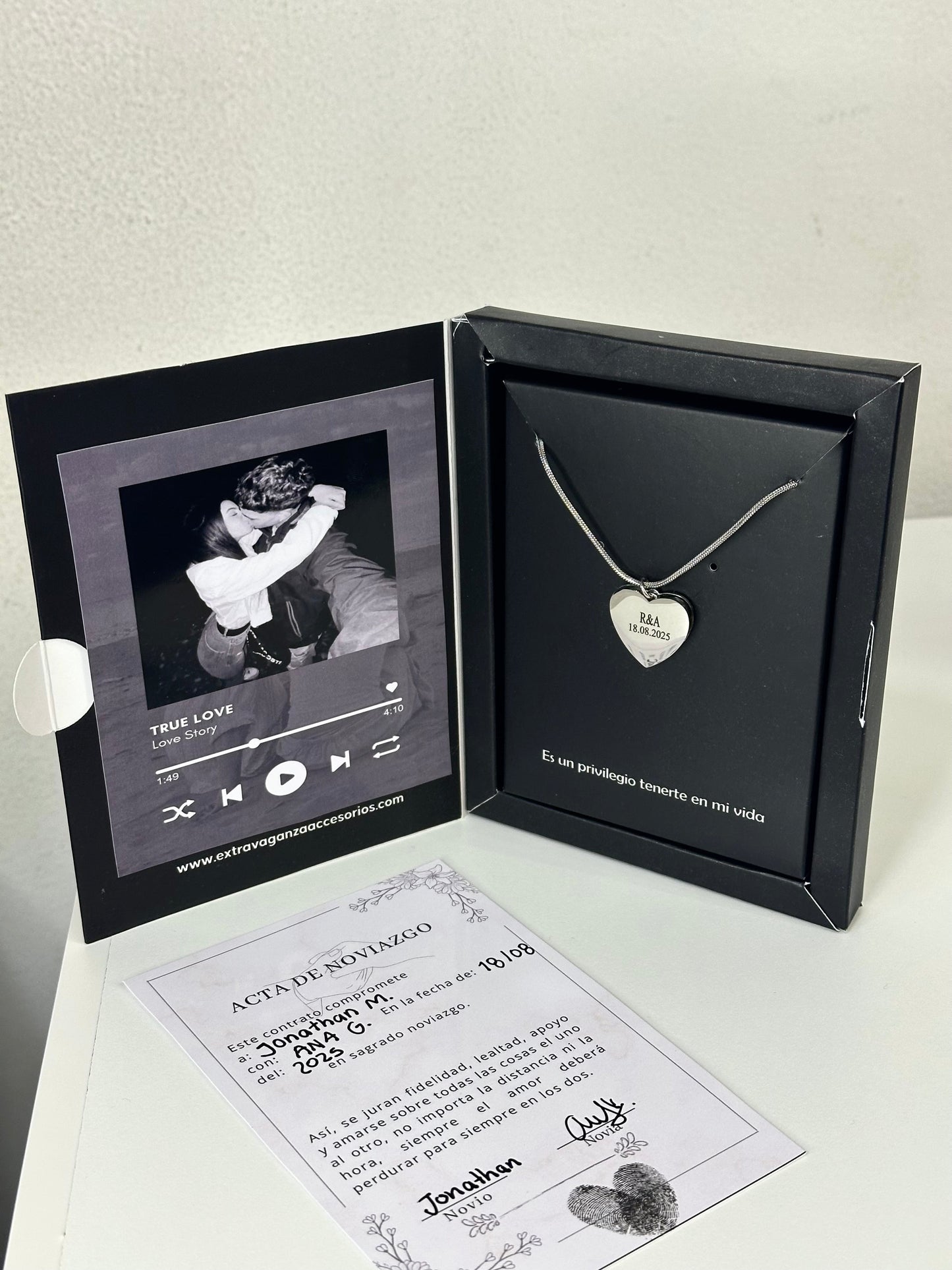 Cadena con dije corazón oculto personalizado - Extravaganza accesorios