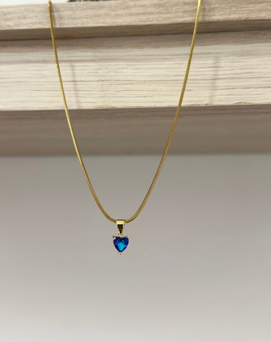 Cadena con dije en forma de corazón swarovski azul - Extravaganza accesorios