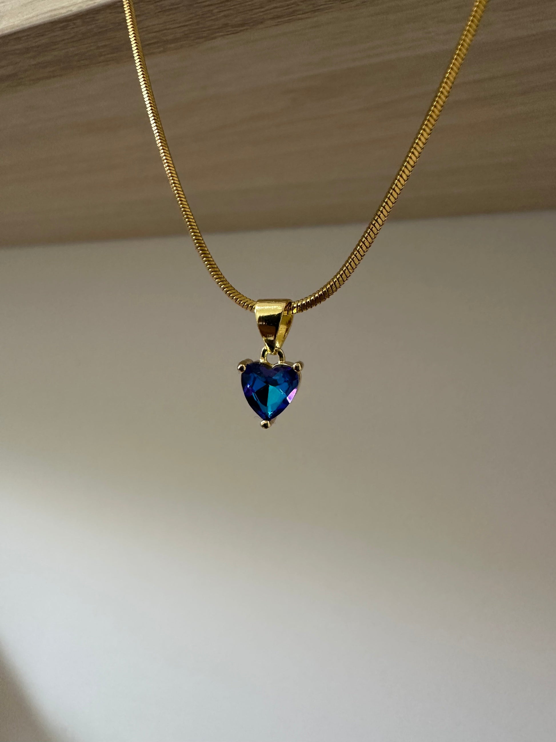 Cadena con dije en forma de corazón swarovski azul - Extravaganza accesorios
