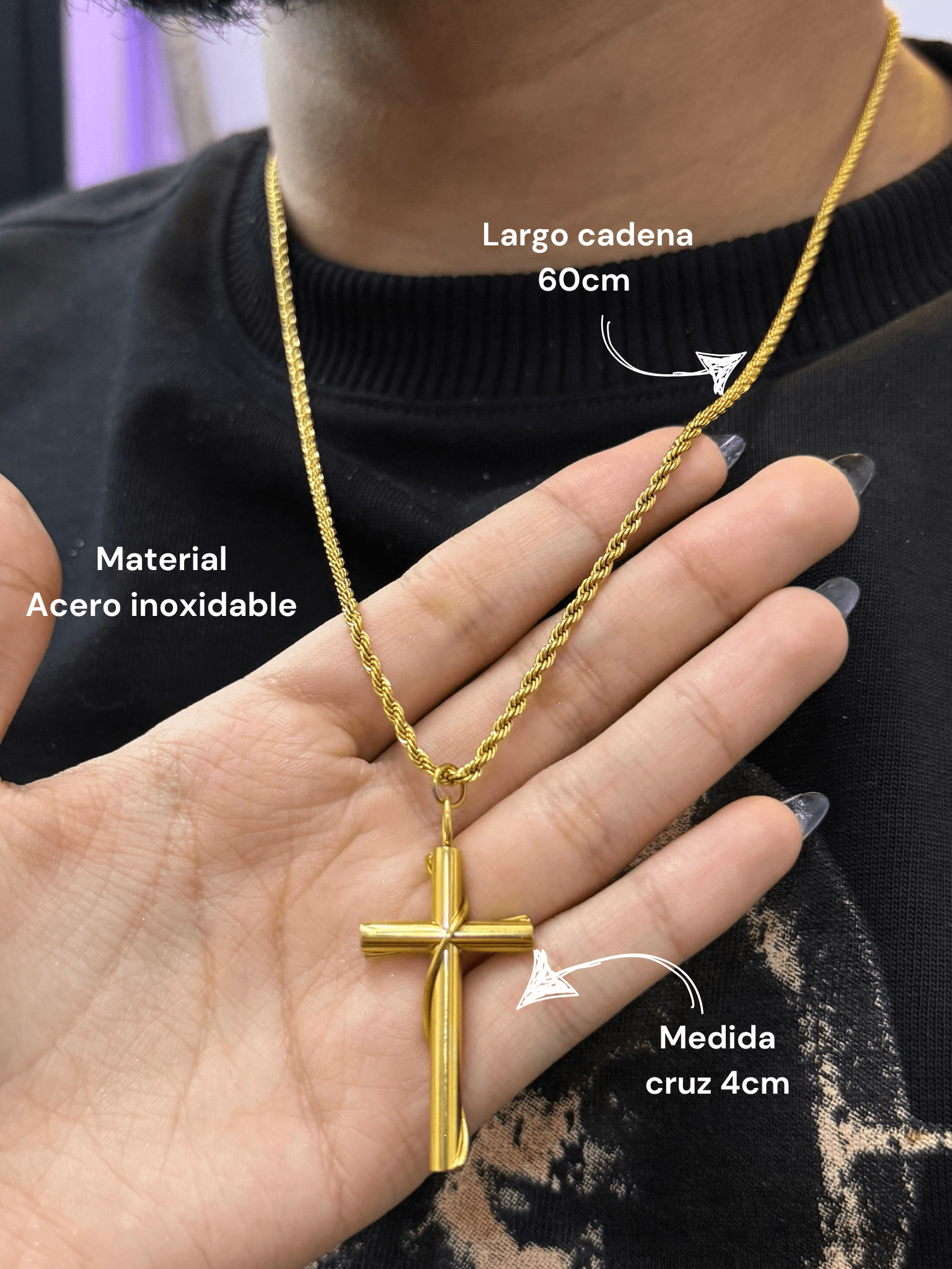 Cadena cruz hombre - Extravaganza accesorios