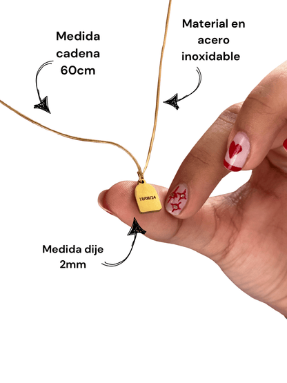 Cadena dije rectangular mini - Extravaganza accesorios