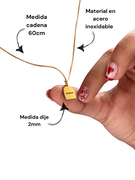 Cadena dije rectangular mini - Extravaganza accesorios