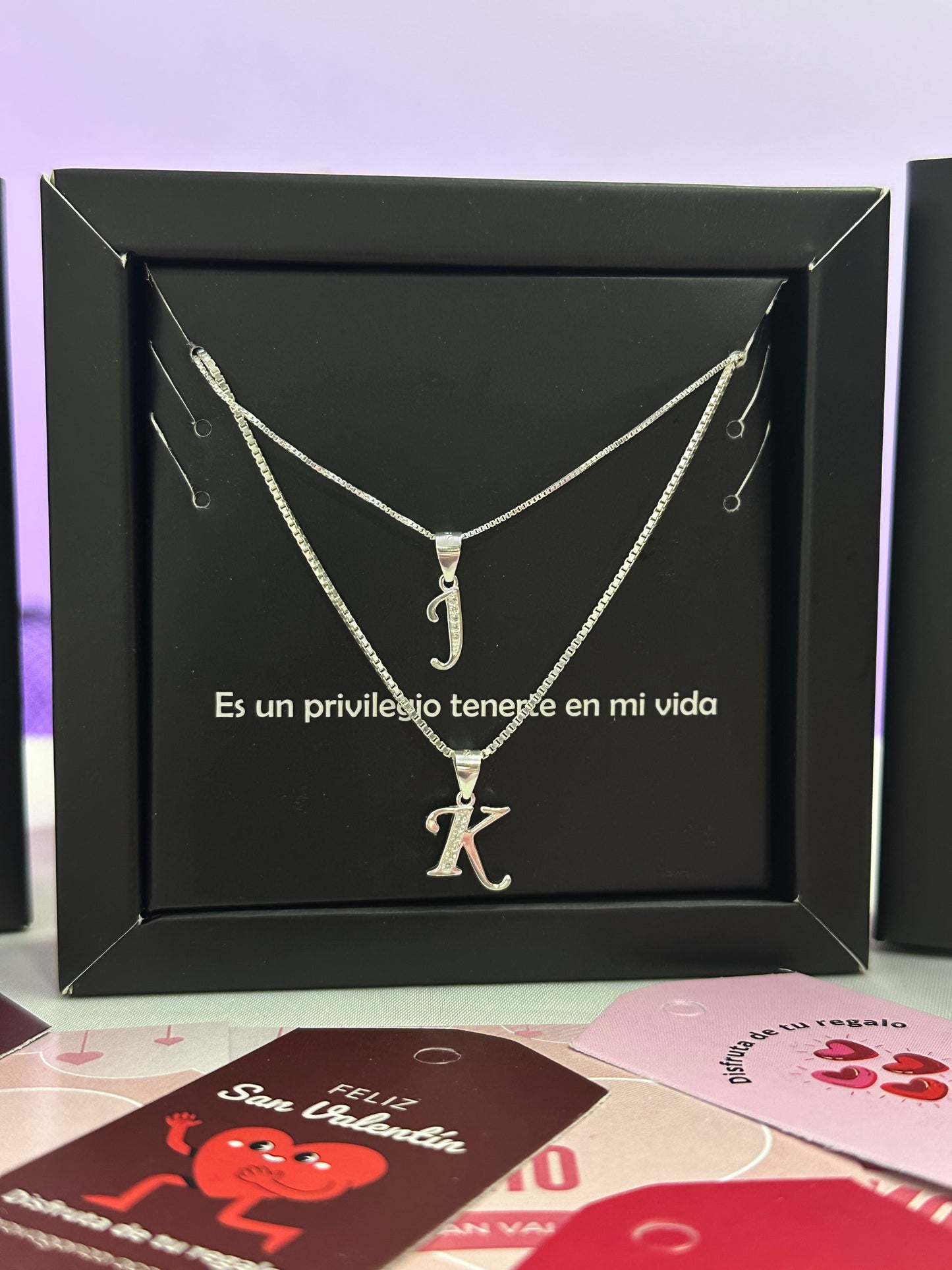 Cadena en plata para pareja con inicial (las dos cadena ) - Extravaganza accesorios