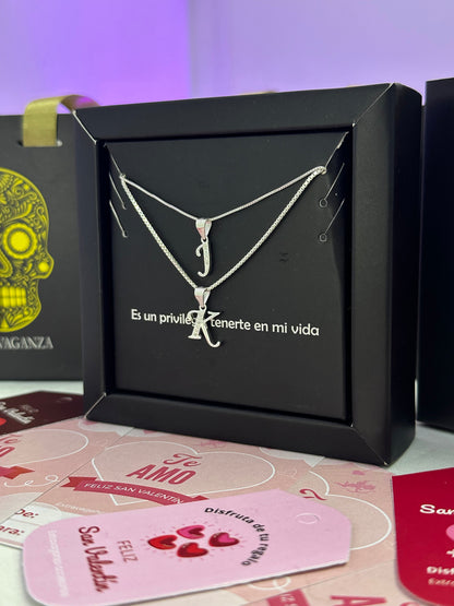 Cadena en plata para pareja con inicial (las dos cadena ) - Extravaganza accesorios