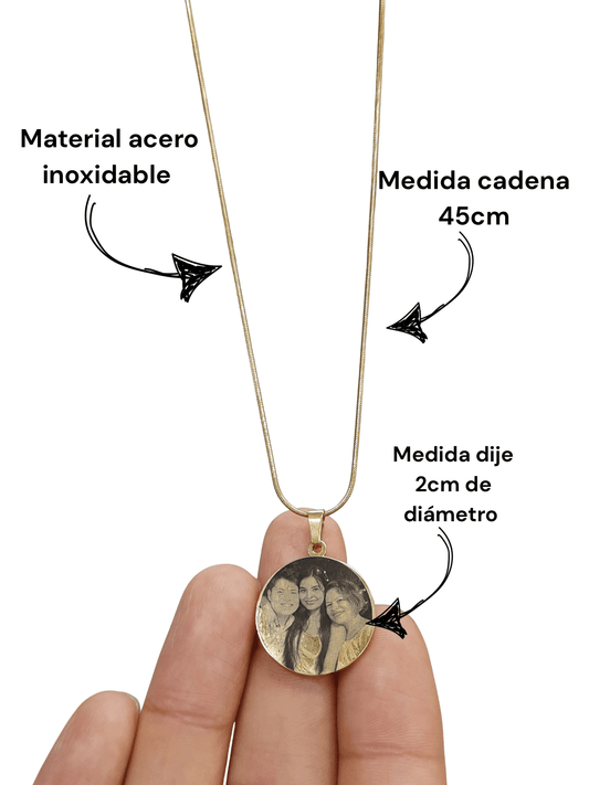 Cadena foto a láser para dama - Extravaganza accesorios