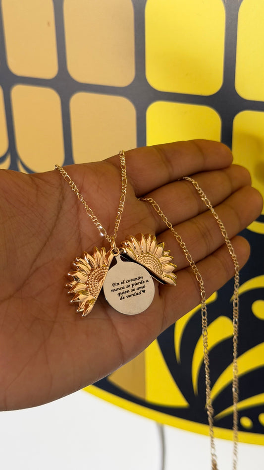Cadena girasol con fotografia 🌻 - Extravaganza accesorios