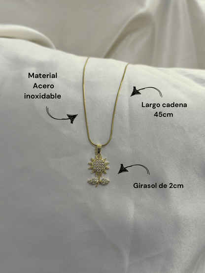 Cadena girasol en acero dama - Extravaganza accesorios