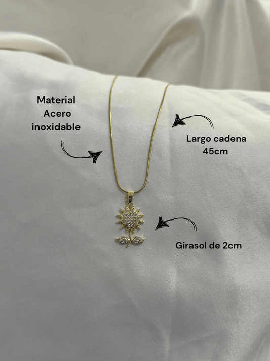 Cadena girasol en acero dama - Extravaganza accesorios
