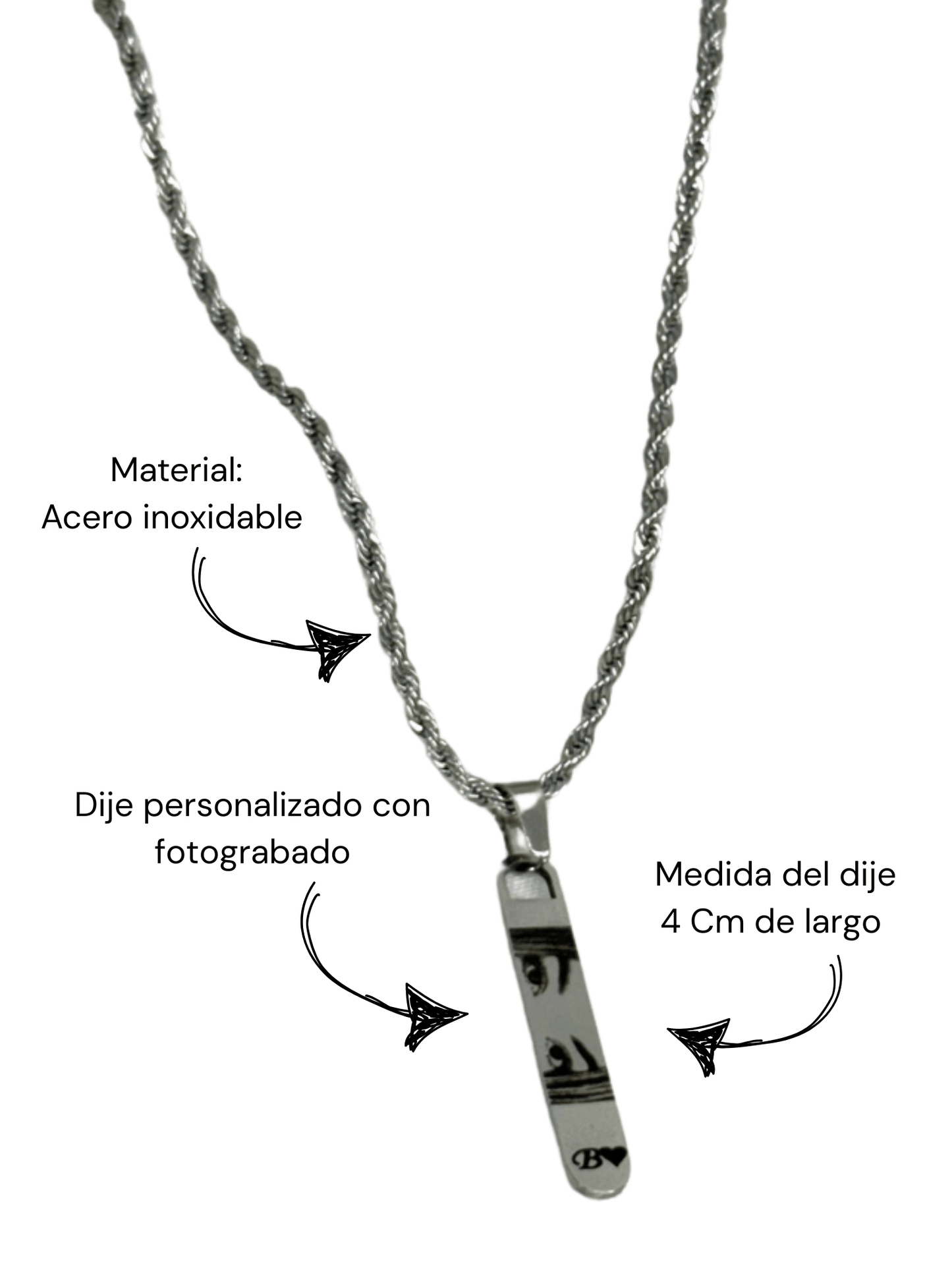Cadena mirada+inicial para caballero - Extravaganza accesorios