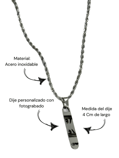 Cadena mirada+inicial para caballero - Extravaganza accesorios