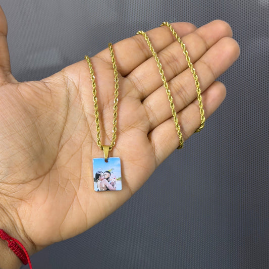 Cadena recuerdo con dije cuadrado - Extravaganza accesorios