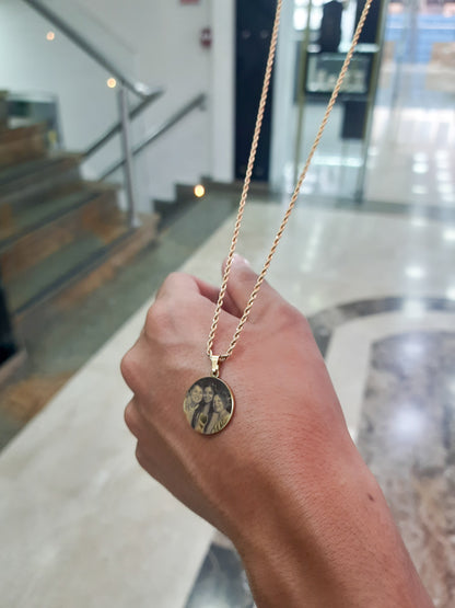 Cadena recuerdo con dije grabado a láser 60 cm - Extravaganza accesorios