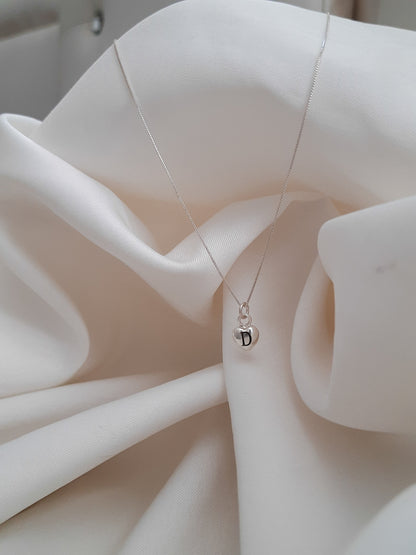 Cadena y dije corazon en plata + inicial - Extravaganza accesorios