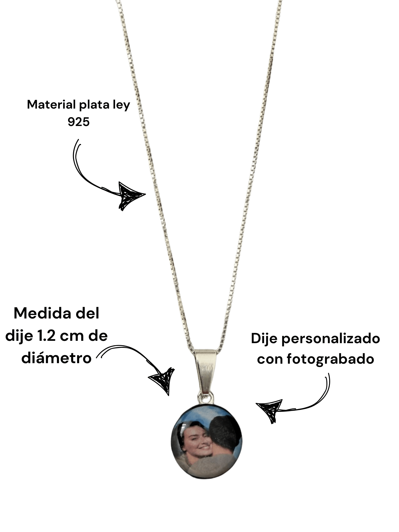Cadena y dije en plata para dama - Extravaganza accesorios