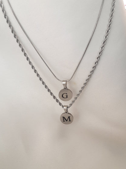 Cadenas personalizada con dije redondo 1 cm (plateado) - Extravaganza accesorios