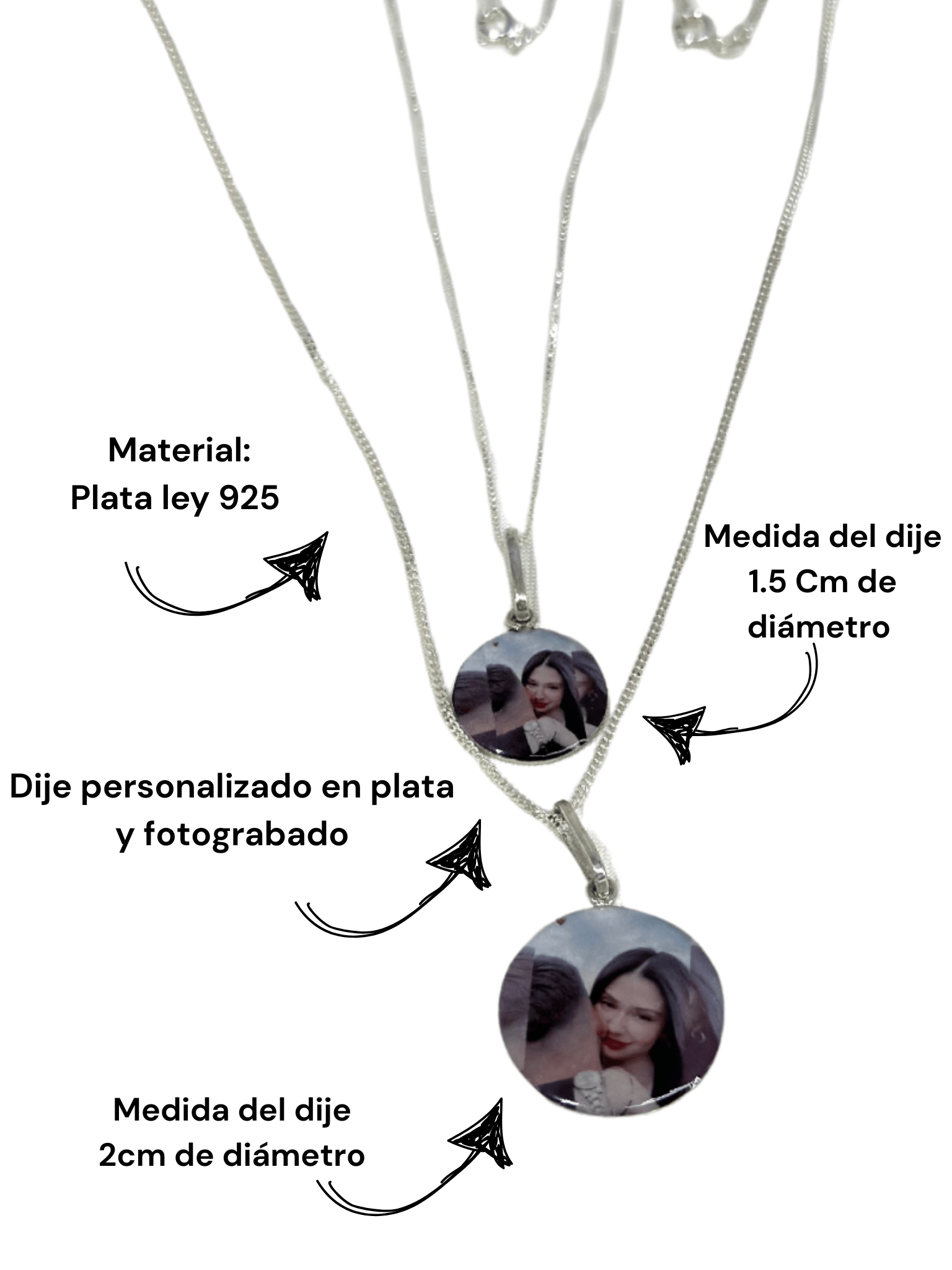 Cadenas y dijes en plata personalizadas para pareja - Extravaganza accesorios