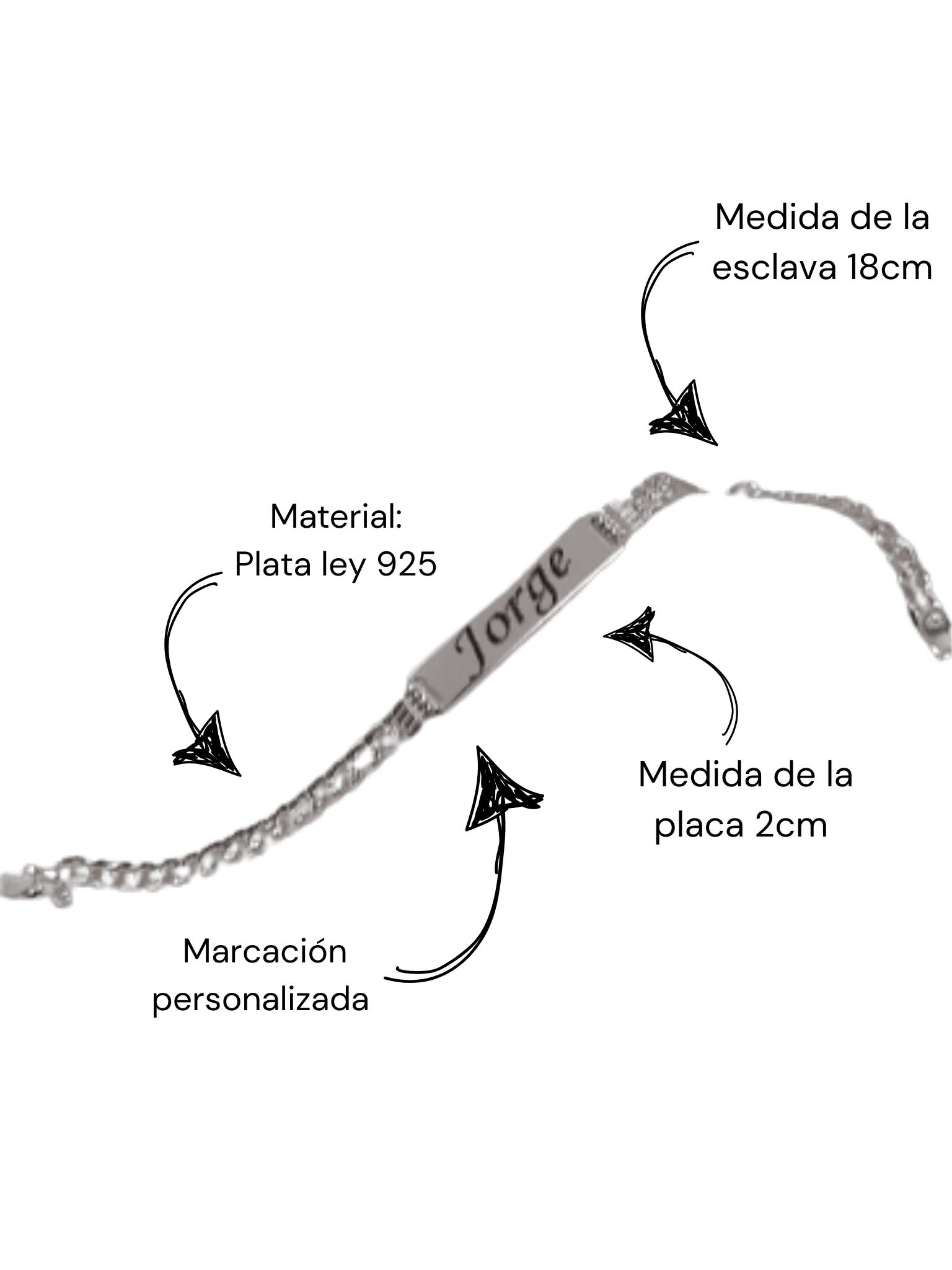 Esclava en plata de caballero - Extravaganza accesorios