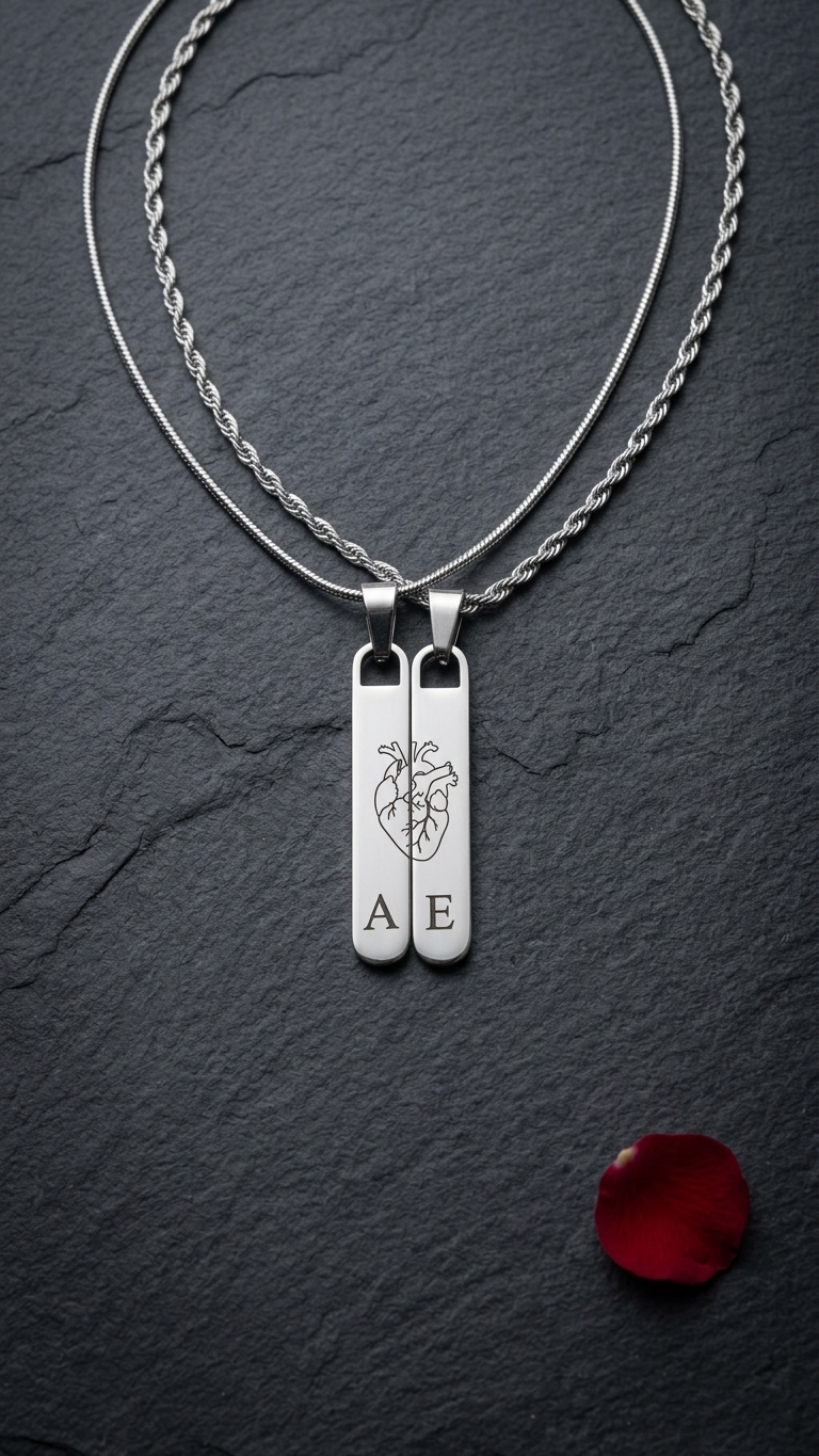 Cadenas personalizadas con dije rectangular largo
