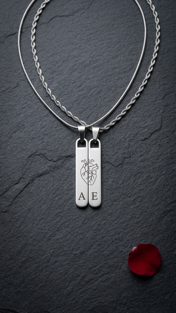 Cadenas personalizadas con dije rectangular largo