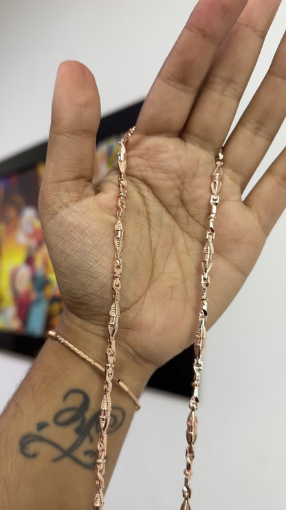 Cadena dubai en oro laminado color oro rosa