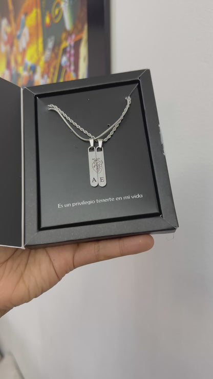 Cadenas personalizadas con dije rectangular largo