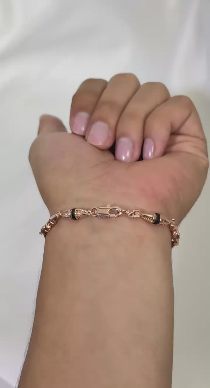 Pulsera tejido dubai color en oro laminado color rosado