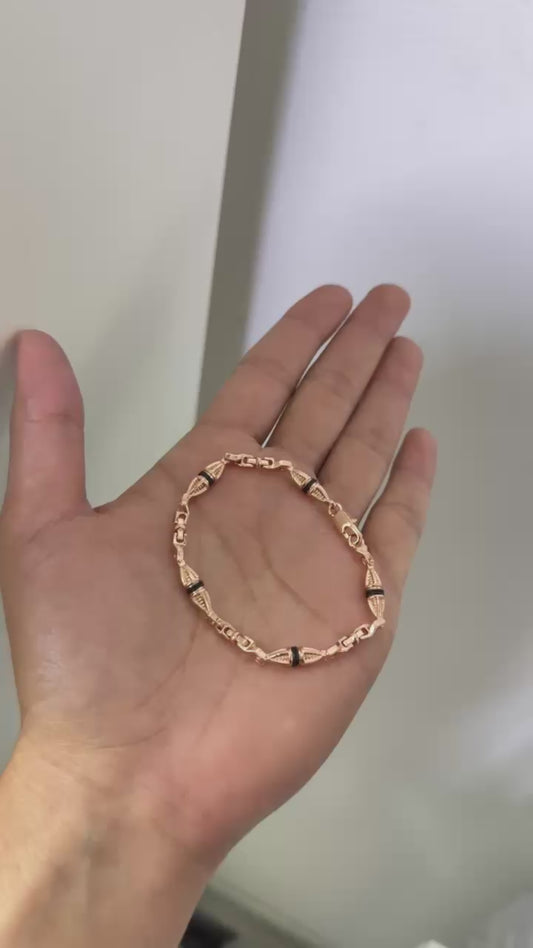 Pulsera tejido dubai color en oro laminado color rosado