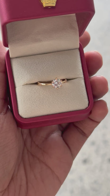 Anillo promesa circon con baño de oro 18k