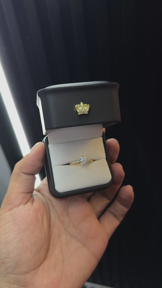 Anillo promesa con baño en oro 18K