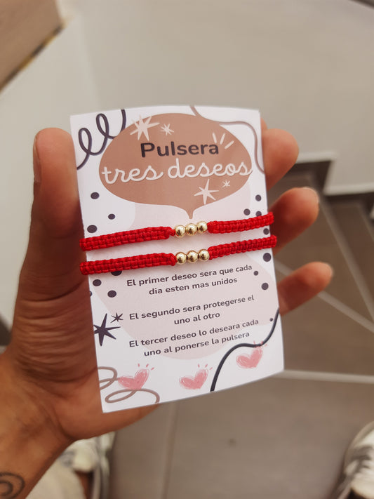 Pulseras 3 deseos en oro laminado - Extravaganza accesorios