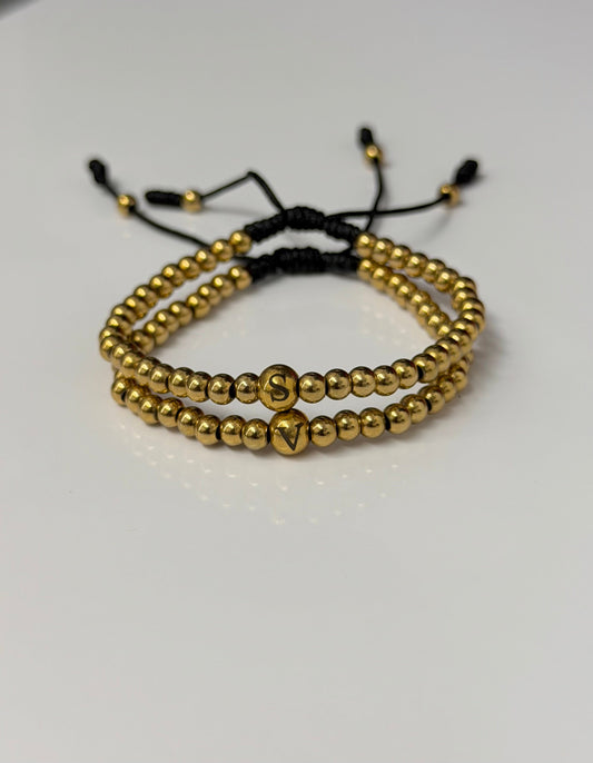 Pulseras en balín 4 acero inoxidable personalizadas con tus iniciales - Extravaganza accesorios