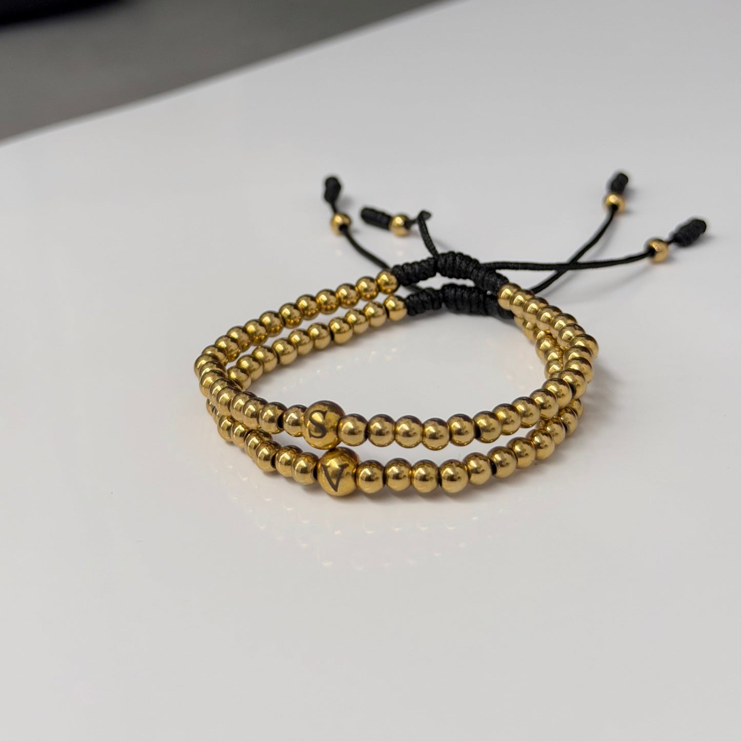 Pulseras en balín 4 acero inoxidable personalizadas con tus iniciales - Extravaganza accesorios