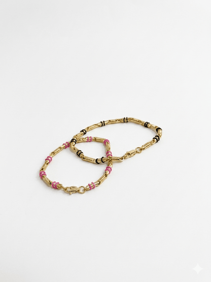 Pulseras en tejido rústico y con cauchos personalizadas - Extravaganza accesorios