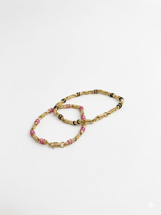 Pulseras en tejido rústico y con cauchos personalizadas - Extravaganza accesorios