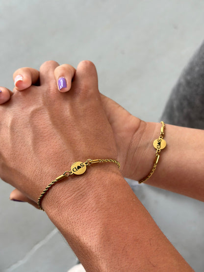 Pulseras lazo con dije centro personalizado - Extravaganza accesorios