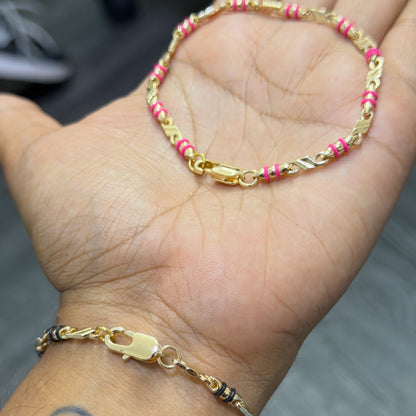 Pulseras rústicas personalizada con cauchos - Extravaganza accesorios