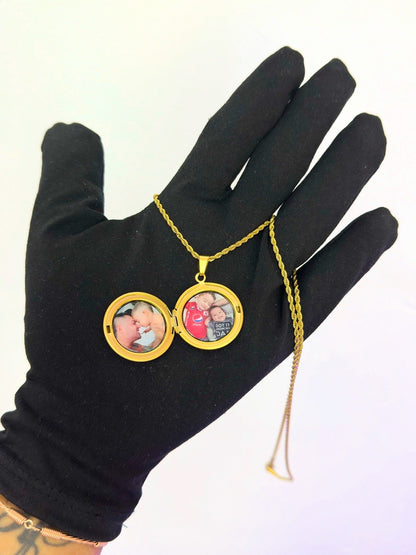 Relicario redondo en cadena - Extravaganza accesorios