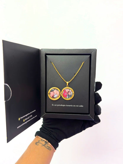 Relicario redondo en cadena - Extravaganza accesorios