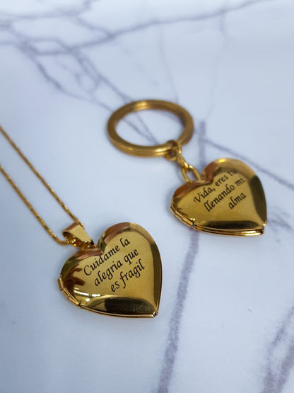 Cadena relicario corazon dorado - Extravaganza accesorios